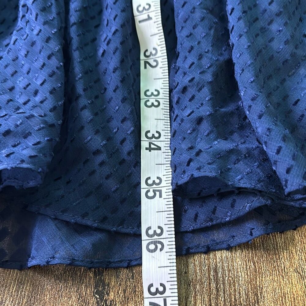 Trina Turk blue silk dress Mahalo Out of Office Indigo Blue XL ruffle - Picture 12 of 15